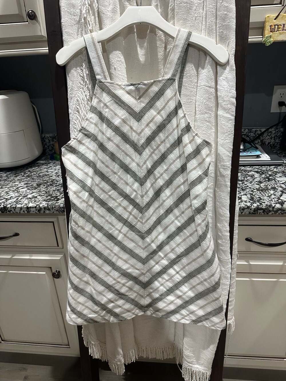 Loveriche Striped Chevron Square Neck Tank Top Size L